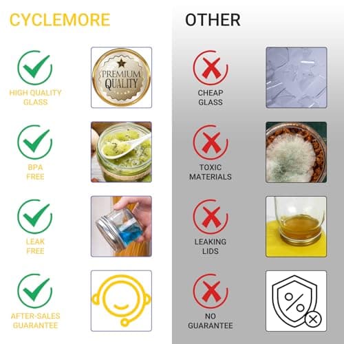 CycleMore 40 Pack 4oz Clear Mason Jars with Silver Lids, Spice Bottles for Honey & Jam