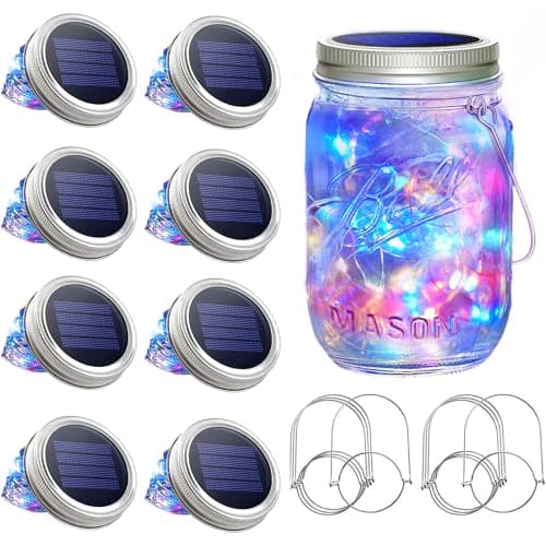 8 Pack 20 LED Waterproof Fairy Jar Lids String Lights - Warm White — Multi-colored2