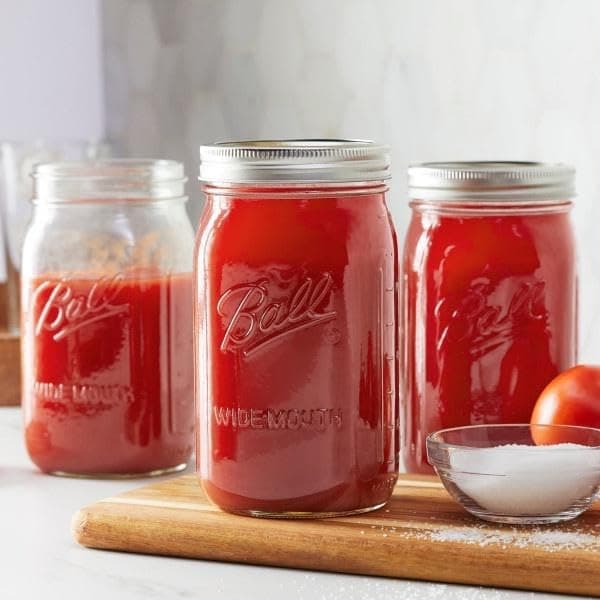 Quart Size Ball Wide Mouth Glass Mason Jars with Lids & Bands (Pack of 2)