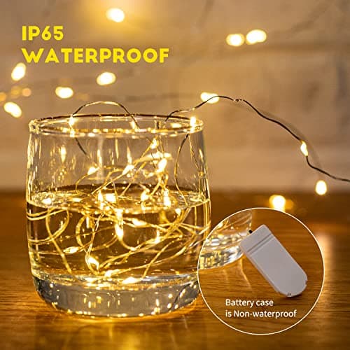 Brightown 24 Pack WaterProof 7 ft 20 LED Mini String Lights Silver Wire Firefly Lights