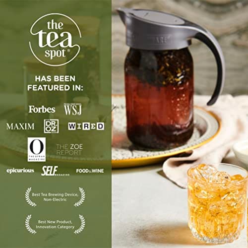 The Tea Spot Turquoise Mellow Mint Cold Brew Filter Jar - Brew Tea Overnight