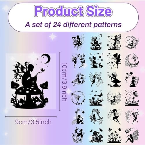 CREATCABIN Fairy Silhouettes Mason Jar Decor Ornaments for Frosted Glass