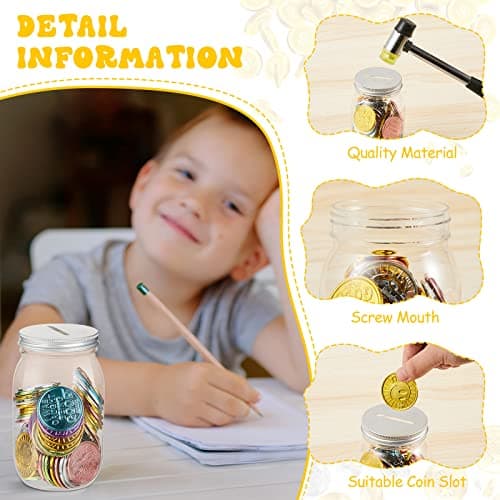 Roowest 24Cs Coin Jars for Kids' Behavior Tokens Classroom Rewards