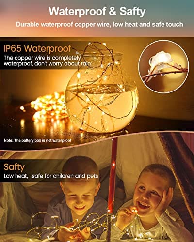 20 Pack Warm White Battery Operated Fairy Lights for Wedding Mason Jars Christmas Decorations