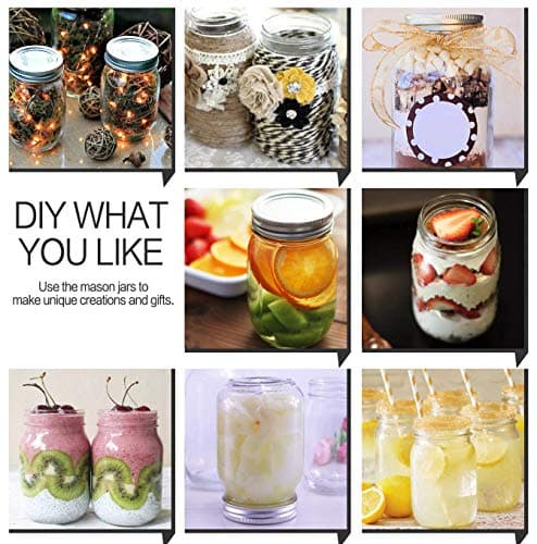 KAMOTA 16 OZ Mason Jars, 12 Pack with Lids & Bands, Whiteboard Labels Included