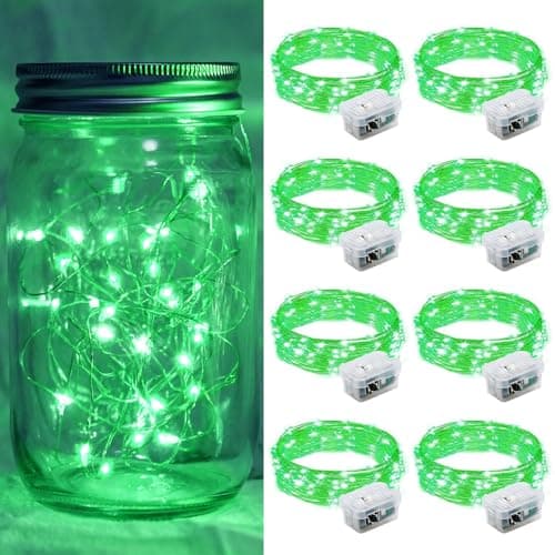 24 Pack Waterproof 20 LED Fairy Lights for Mason Jar Party (Multicolor) — Green
