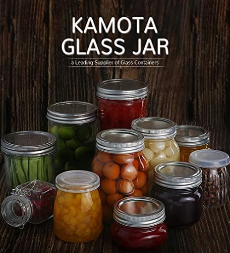KAMOTA 10 oz Mason Jars, 12 Pack, Whiteboard Labels Included