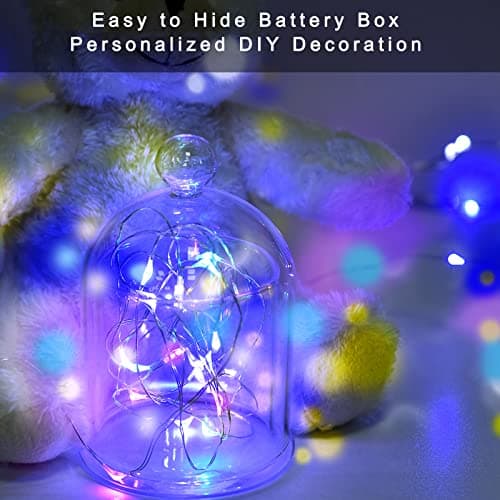 Multicolored Mini Fairy Lights 12-Pack 7ft LED Lights for Crafts and Décor