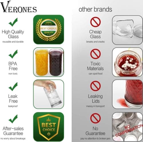 VERONES 12 OZ Canning Jars, Perfect for Jam & Honey, 20-Pack