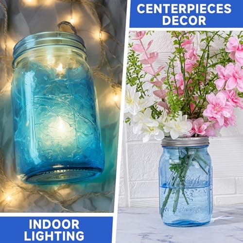 WELLIFE Wide Mouth Mason Jars, 6 Pack Blue Mason Jars for Food Storage & DIY Crafts
| WELLIFE Wide Mouth Mason Jars, 32 OZ Blue Mason Jars for Fermenting & Pickling
| WELLIFE Wide Mouth Mason Jars, Blue Mason Jars for Decor & Meal Prep