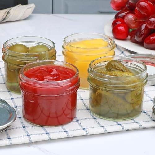 Brajttt 4oz Glass Mason Jars, 9 Pack, Regular Lids for Jelly, Jam, Honey