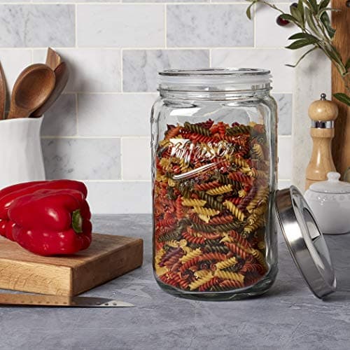 Mason Craft & More Extra Large Airtight Kitchen Food Storage Canister for Extra Large |6 Liter Pop Up Lid Canister  
| Mason Craft & More Extra Large Clear Glass Pop Up Lid Canister for Kitchen Food Storage  
| Mason Craft & More Extra Large |6 Lite