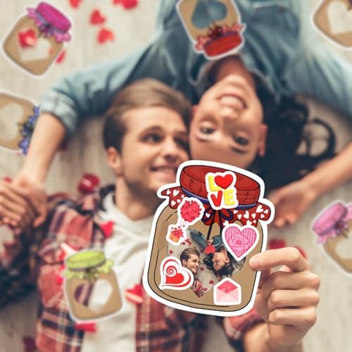 Valentine's Day Craft Kits: DIY Mason Jar Picture Frames & Stickers forKids