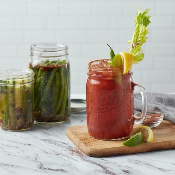 Quart Size Ball Wide Mouth Glass Mason Jars with Lids & Bands (Pack of 2)