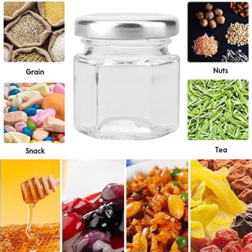 Accguan 30 PC 1.5 oz Glass Jars with Silver Lids, Mini Mason Jars for Gifts & Crafts