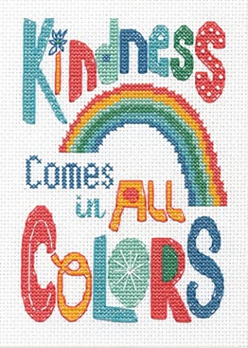 14 Count White Aida Dimensions Mason Jar Cross Stitch Kit, 18" x 7" — Multicolor