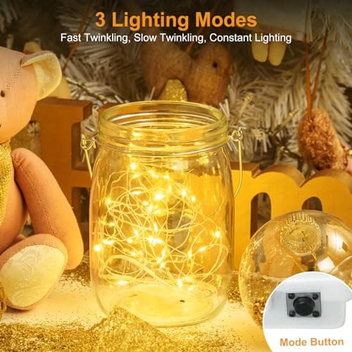 BTFarm 6 Pack Battery Operated 7ft Twinkle LED Fairy Lights 3 Modes Waterproof