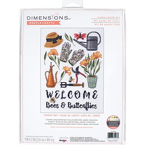 14 Count White Aida Dimensions Mason Jar Cross Stitch Kit, 18" x 7" — 14 Cnt. White Aida