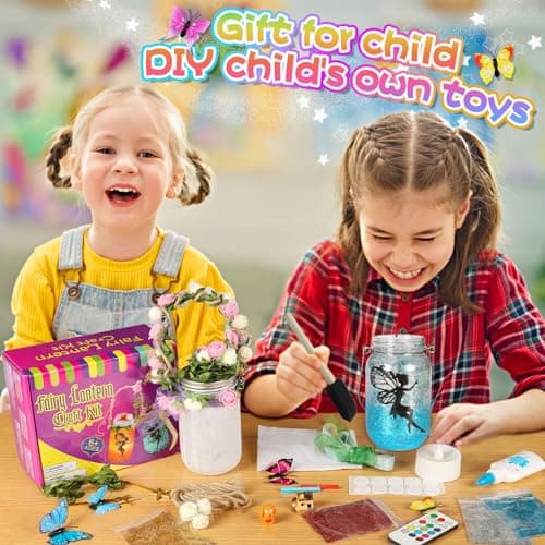Alritz Fairy Lantern Craft Kit, Remote Control Mason Jar Night Light, Christmas Gift for Kids & Girls