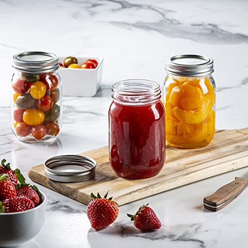 6-Pack 16 oz. Glass Mason Jars with Airtight Lids for Canning & Meal Prep