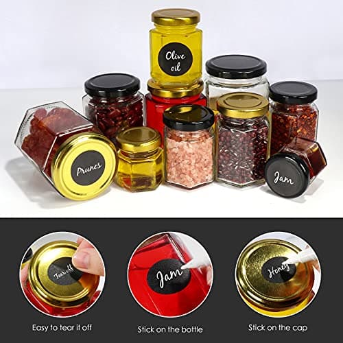 Betrome 30 Pack 6oz Hexagon Glass Jars with Gold Lids for Craft and Wedding Favors
Betrome 180ml Clear Glass Canning Jars with Gold Lids for Jams and Shower Favors
Betrome 30 Pack 6oz Hexagon Glass Jars with Gold Lids for Crafting and Kitchen Storage