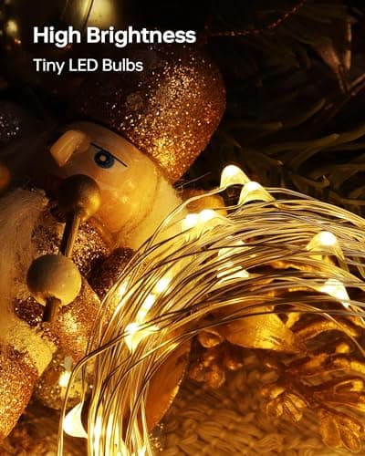 10 Pack Copper Twinkle Lights - 7ft Warm White Battery Operated Fairy Lights for DIY Crafts & Party Decor