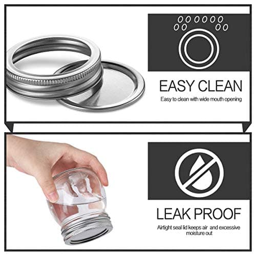 KAMOTA 10 oz Mason Jars, 12 Pack, Whiteboard Labels Included