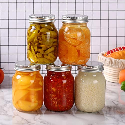 Glass Regular Mouth Mason Jars, 16 oz Clear Glass Jars for Food Storage and Sealing, Perfect for Dry Food, Snacks, and Candies (4PACK)  
Glass Regular Mouth Mason Jars, 16 oz Clear Glass Jars for Overnight Oats and DIY Projects, Ideal for Sealing and