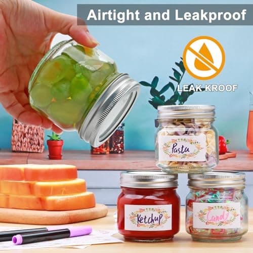 8 oz Glass Jars with Lid, 30 Pack, Storage for Jelly, Jam, Honey, Pickles and Spices