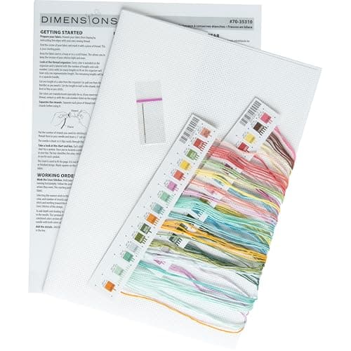 14 Count White Aida Dimensions Mason Jar Cross Stitch Kit, 18" x 7"