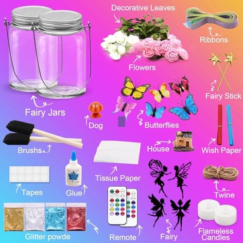 Alritz Fairy Lantern Craft Kit, Remote Control Mason Jar Night Light, Christmas Gift for Kids & Girls