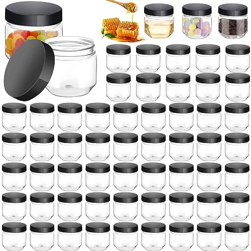 Tanlade Gold 60pcs 3oz Clear Mason Jars with Lids Bulk Storage Containers — Sleek Black