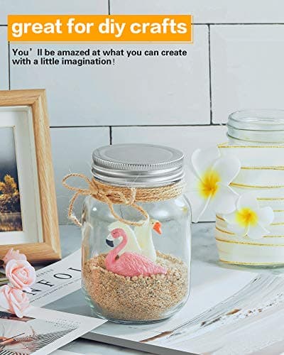 15 Pack 16 oz Mason Jars With Silver Lids for Meal Prep