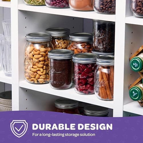 SEWANTA 16 oz Mason Jars, 5 Pack - Canning, Fermenting, Pickling - Jar Décor Safe in Microwave & Freezer.