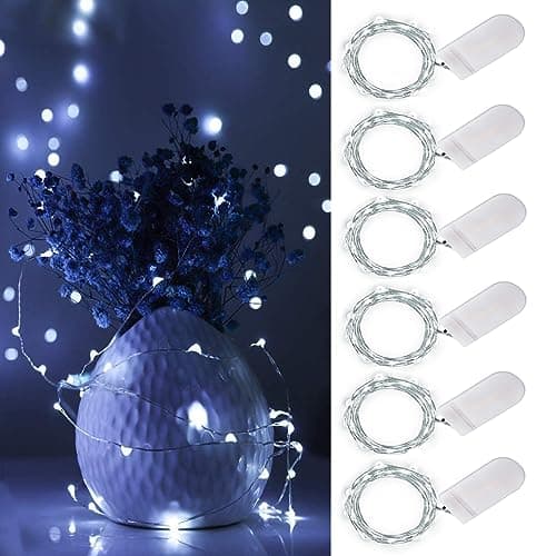 Multicolored Mini Fairy Lights 12-Pack 7ft LED Lights for Crafts and Décor — Cool White