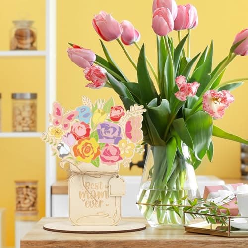 Unfinished Wooden Flower Ornaments for Painting, DIY Home Decor 10.1x7 Inch