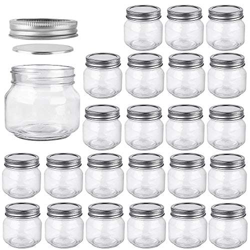 Betrome 24 Pack 8 oz Mason Jars for Oats, Jam & More