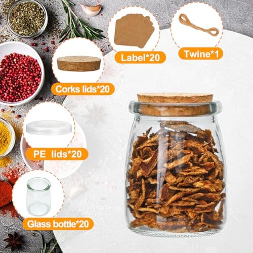 Brajttt Mini Yogurt Jars 30 Pack, 7 oz Glass Favor Jars with Cork Lids