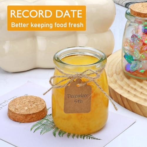 Brajttt Mini Yogurt Jars 30 Pack, 7 oz Glass Favor Jars with Cork Lids
