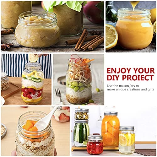 24 Pack 10 oz Mason Jars for Canning, Storage, and Gifts
