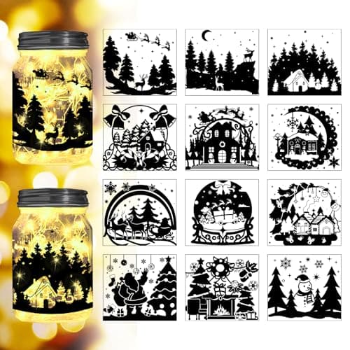 Fairy Silhouette Stickers and Lantern DIY Craft Kit — Christmas Scene Decor