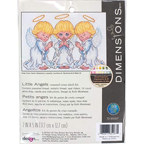 14 Count White Aida Dimensions Mason Jar Cross Stitch Kit, 18" x 7" — multi-colored