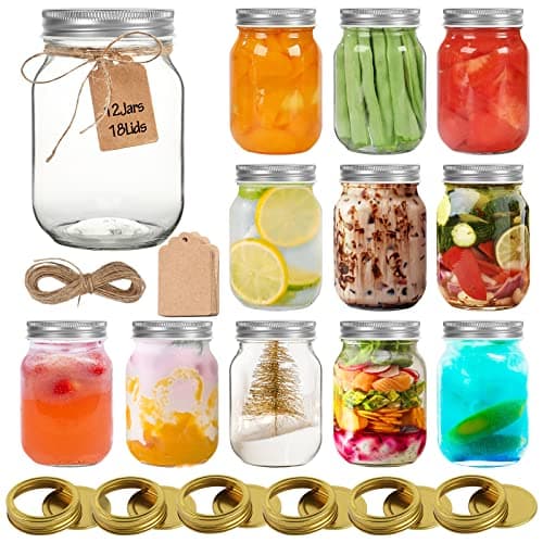 12 oz Glass Mason Jars With Lids 20 Pack for Jam and Fruit Storage
| Reusable 350ml Round Canning Jars With Silver Separable Lids for Honey and Beverages
| Mason Jars 12 fl. oz, Set of 20 for Wedding Favors and Gifts — 16fl.oz 12pack