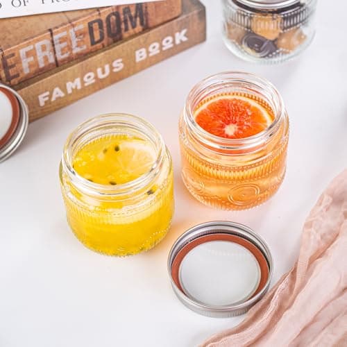 Amzcku 12 Pack 8 oz Vintage Mason Jars with Lids, Canning, Pickling & Storage Solutions