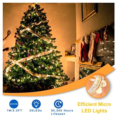 Battery Operated Warm White Fairy Lights, 7ft 12-Pack Mini String Lights