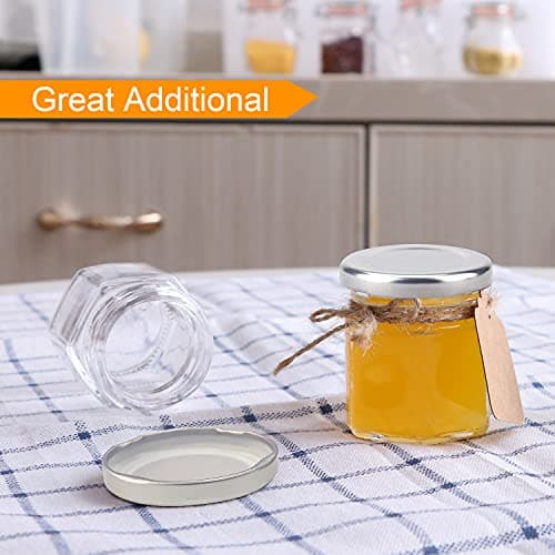 Accguan 30 PC 1.5 oz Glass Jars with Silver Lids, Mini Mason Jars for Gifts & Crafts