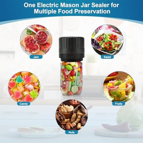 VP06 Plus Mason Jar Vacuum Sealer Kit, Wide & Regular Mouth, Vacuum Sealing Jars