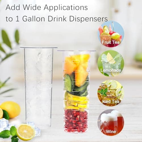 Fruit Infuser and Ice Cylinder for 1 Gallon Mason Jars, Perfect for Big-Batch Drinks