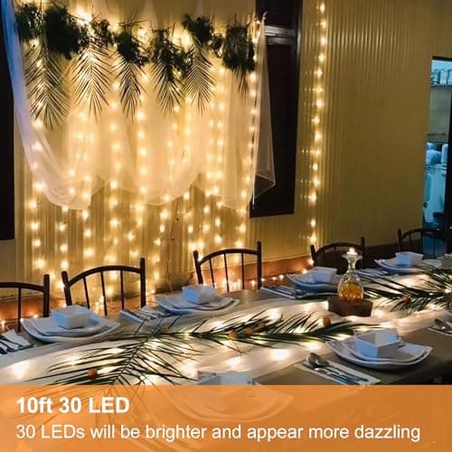 16 Pack 10ft 30 LED Silver Wire Warm White Fairy Lights for Wedding and Party