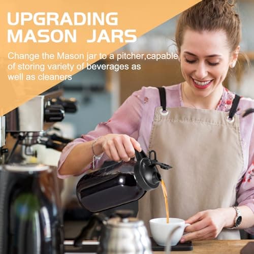 Mason Jar Flip Cap Lid, Airtight Leak-Proof Seal, Wide Mouth, Black - Pack of 2